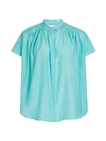 Paxton Cotton-Silk Short-Sleeve Blouse