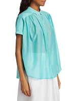 Paxton Cotton-Silk Short-Sleeve Blouse