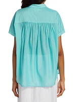 Paxton Cotton-Silk Short-Sleeve Blouse