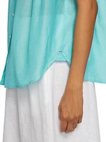 Paxton Cotton-Silk Short-Sleeve Blouse