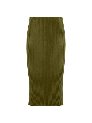 Ribbed Knit Cotton Skirt