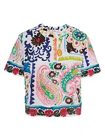 Paisley Hearts Cotton T-Shirt