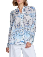 Carrie Beach Volleyball Silk-Blend Shirt