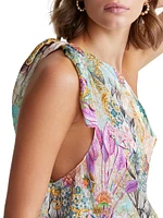 Addie Floral Silk-Blend One-Shoulder Top