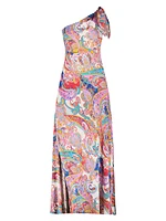 Audrey Paisley Silk-Blend Maxi Dress