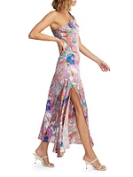 Audrey Paisley Silk-Blend Maxi Dress