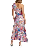 Audrey Paisley Silk-Blend Maxi Dress