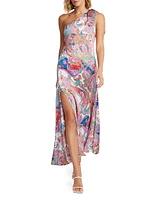 Audrey Paisley Silk-Blend Maxi Dress