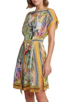 Kendall Baroque Floral Silk-Blend Minidress