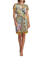 Kendall Baroque Floral Silk-Blend Minidress