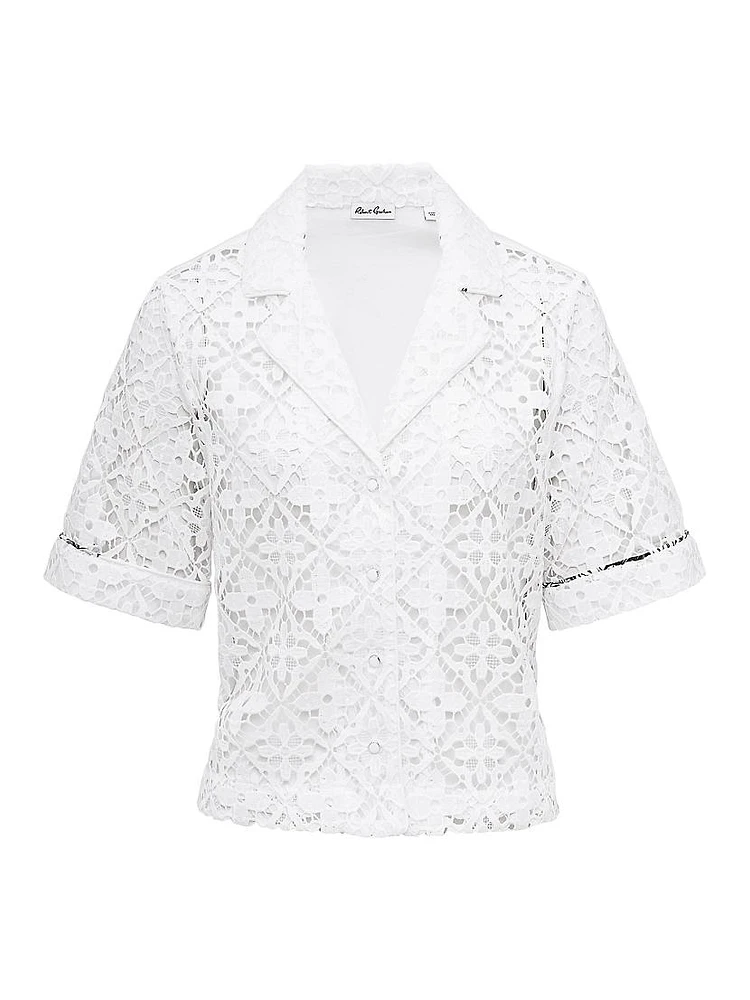 Gemma Geometric Lace Palm Shirt