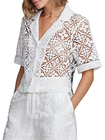 Gemma Geometric Lace Palm Shirt