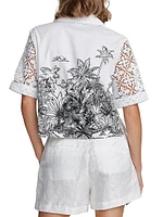 Gemma Geometric Lace Palm Shirt