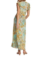 Leighton Baroque Silk-Blend Midi-Dress