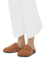 Reggie Intrecciato Suede Mules