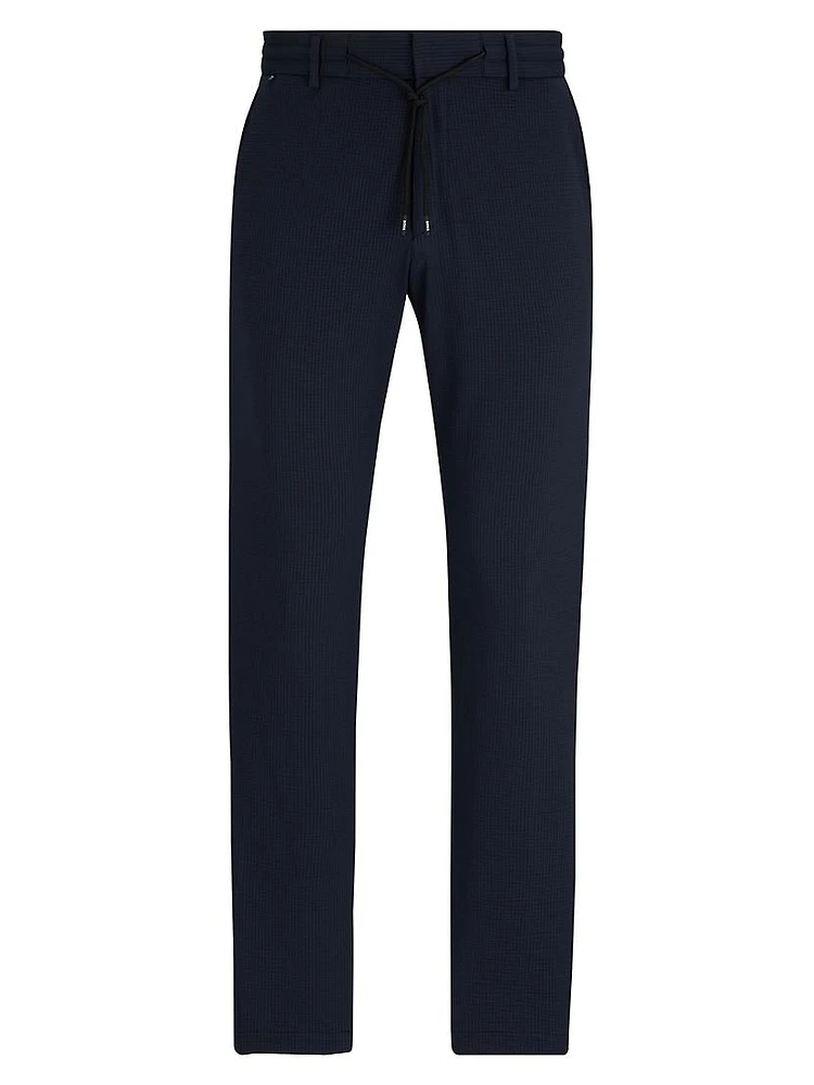 Slim Fit Trousers Performance Stretch Seersucker