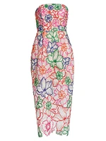 Cascading Floral Embroidered Dress