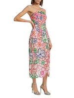 Cascading Floral Embroidered Dress