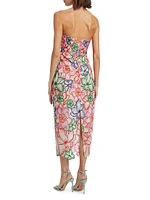 Cascading Floral Embroidered Dress