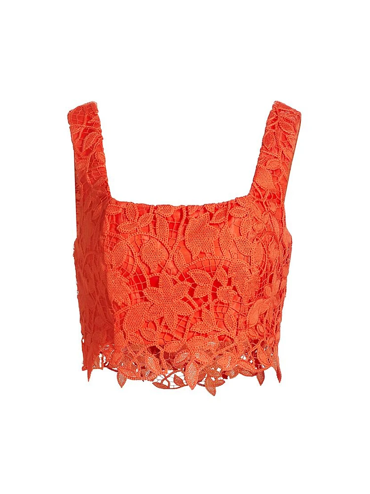 Chay Summer Floral Lace Crop Top