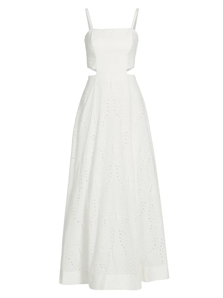 Crosby Butterfly Eyelet Cut-Out Maxi Dress