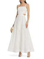 Crosby Butterfly Eyelet Cut-Out Maxi Dress