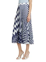 Otha Patchwork Chevron Pleated Maxi Skirt