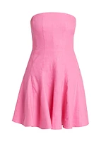 Cameron Solid Linen Strapless Dress