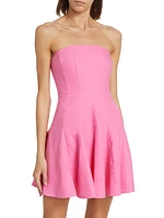 Cameron Solid Linen Strapless Dress