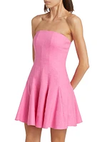 Cameron Solid Linen Strapless Dress