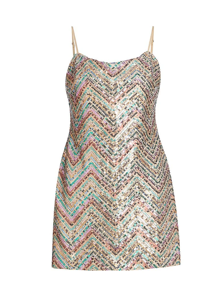 Colette Chevron Sequin Minidress