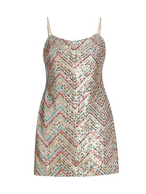 Colette Chevron Sequin Minidress