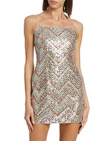 Colette Chevron Sequin Minidress