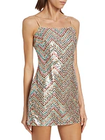 Colette Chevron Sequin Minidress