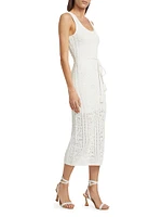 Bubble Pointelle Knit Midi-Dress