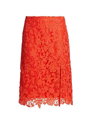 Carreen Floral Lace Slit Skirt