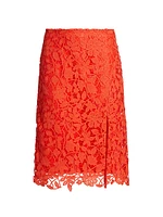 Carreen Floral Lace Slit Skirt