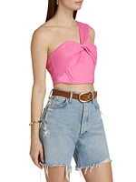 Linen Button-Up Halter Top