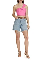 Linen Button-Up Halter Top