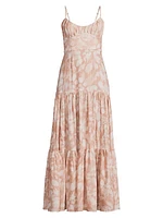 Aurora Floral Linen-Blend Maxi Dress