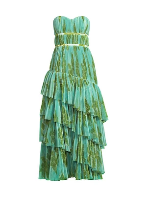 Lanza Pleated Tiered Gown