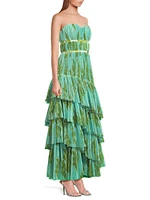 Lanza Pleated Tiered Gown