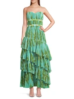 Lanza Pleated Tiered Gown