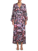 Lindie Long-Sleeve Wrap Dress