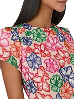 Kyla Floral-Embroidered Minidress