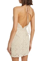 Celeste Beaded Crochet Halterneck Dress