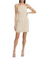 Celeste Beaded Crochet Halterneck Dress