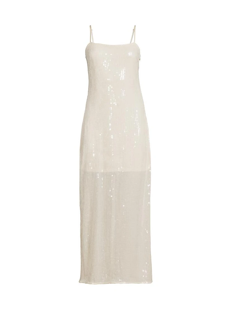 Sequined Mesh Slipdress