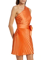 Estie Satin Pleated Dress