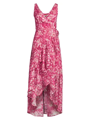 Isadora Floral Wrap High-Low Dress